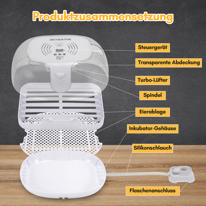 Sonnewelt Brutautomat Vollautomatisch Inkubator für Hühner 16 Eier