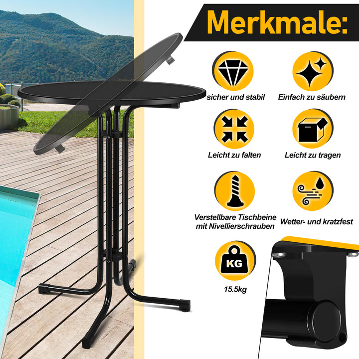 Sonnewelt folding bar table Ø80cm with cover