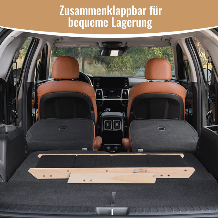 Sonnewelt Hundetreppe 2 in 1 Hunderampe Klappbare 4-Stufig Belastung 80kg