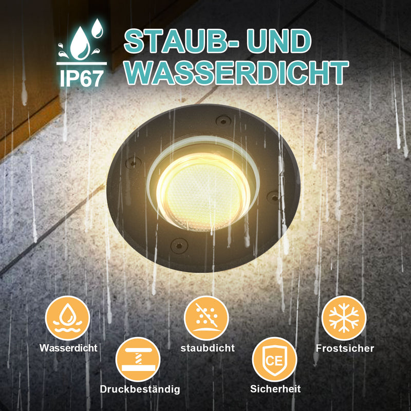 Sonnewelt LED Bodeneinbaustrahler 3W Warmweiß mit Mattierten Ersatzlinsen