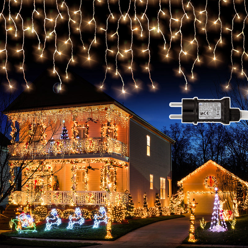 Sonnewelt LED Eisregen Lichterkette 200/400/600 LEDs