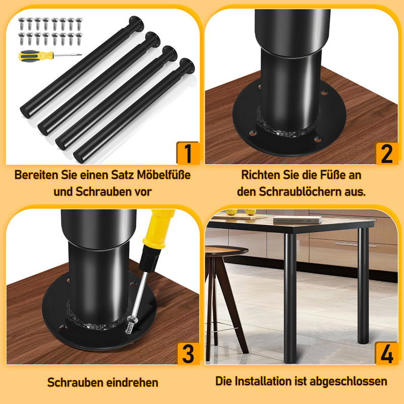 Sonnewelt 4er Set Tischbeine Metall Höhenverstellbar 71cm-110cm