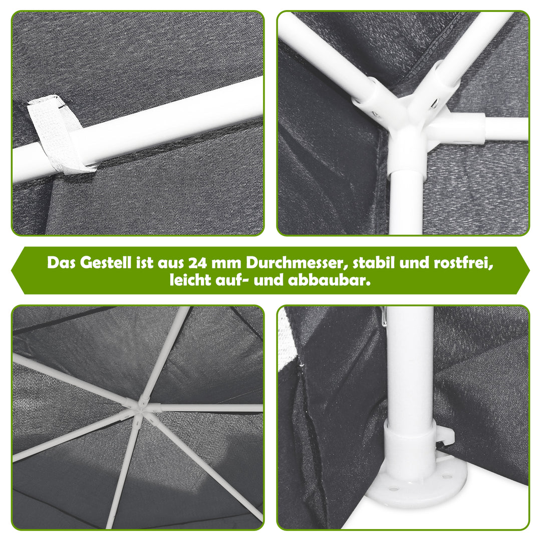 Sonnewelt Pavillon Gartenzelt mit Moskitonetz Wasserdicht 6-eckig