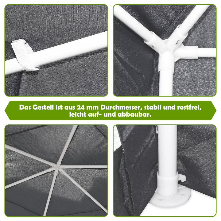 Sonnewelt Pavillon Gartenzelt mit Moskitonetz Wasserdicht 6-eckig