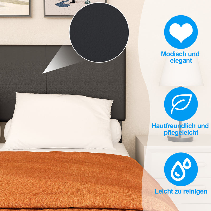 Sonnewelt Polsterbett Bettgestell mit Kopfteil Leder
