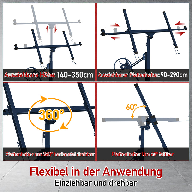 Sonnewelt Plattenheber Montierhilfe Plattenlift XXL