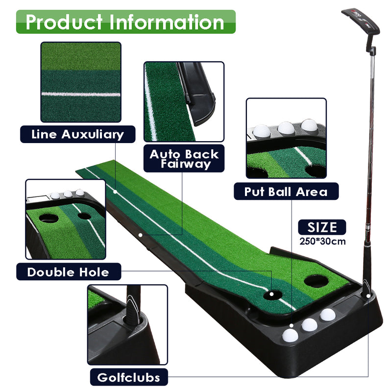 Sonnewelt Golf Putting Mat Auto Return Golf Mat