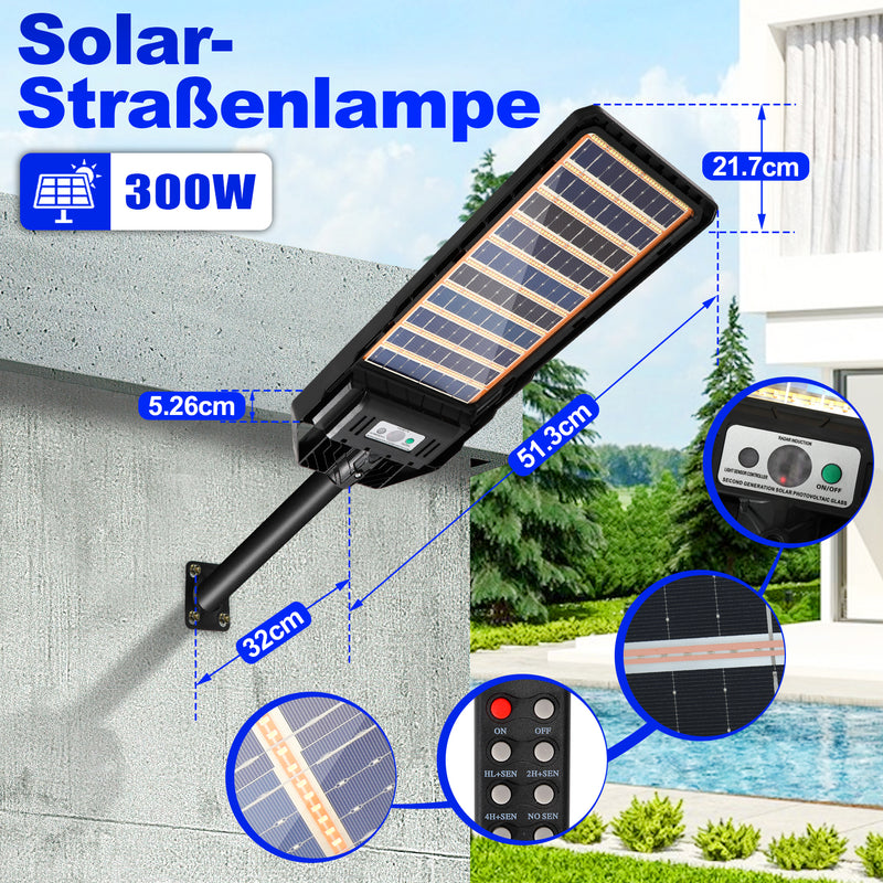 Sonnewelt Solarlampen Straßenlaterne mit Bewegungssensor 300W/400W