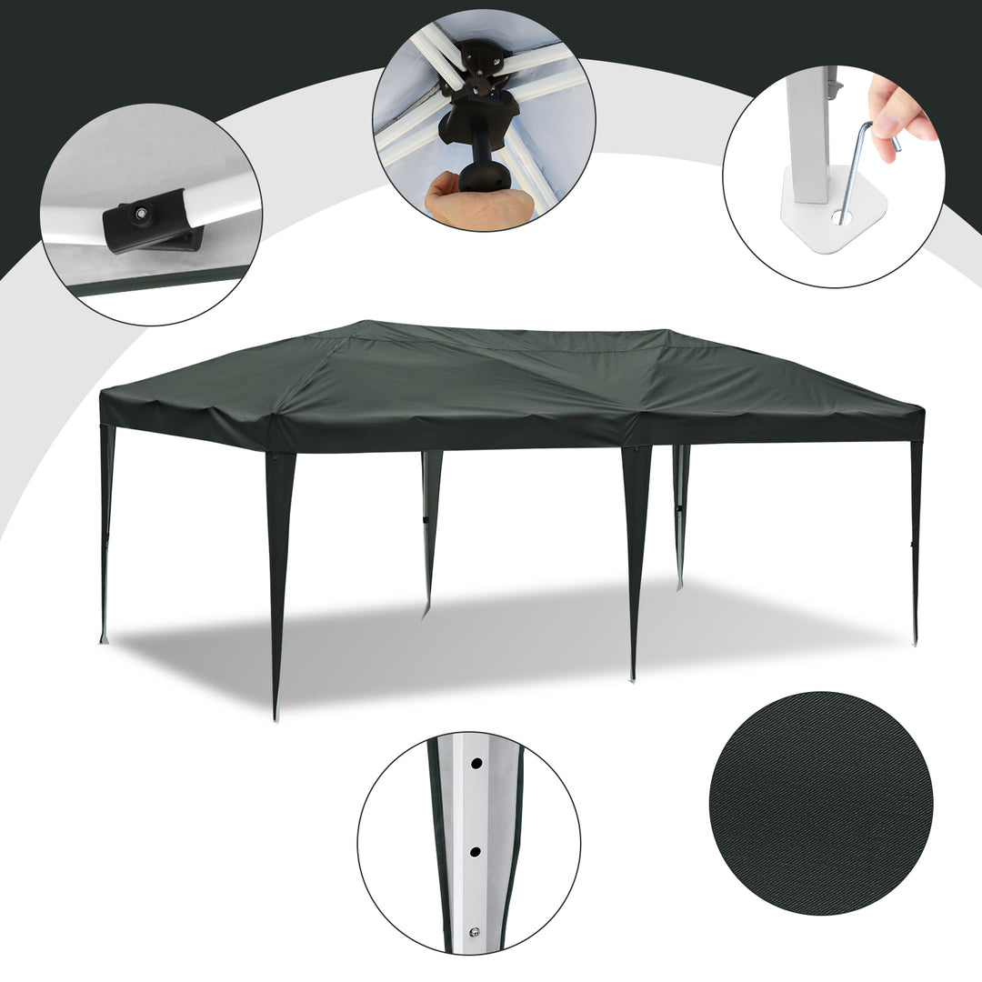 Sonnewelt Pop-Up Pavillon Gazebo mit Zentralverriegelung 3x6m