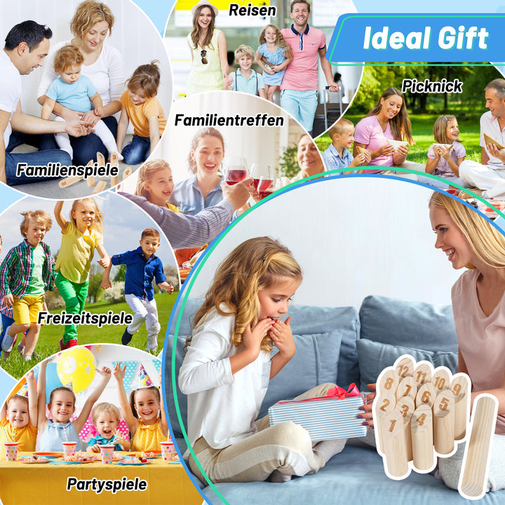 Sonnewelt Finnisches Wurfspiel Kubb Wikingerspiel Naturholz