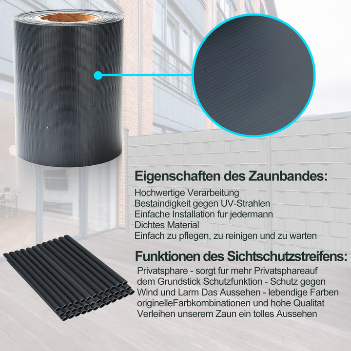 Sonnewelt Sichtschutzstreifen Sichtschutzfoli 35m