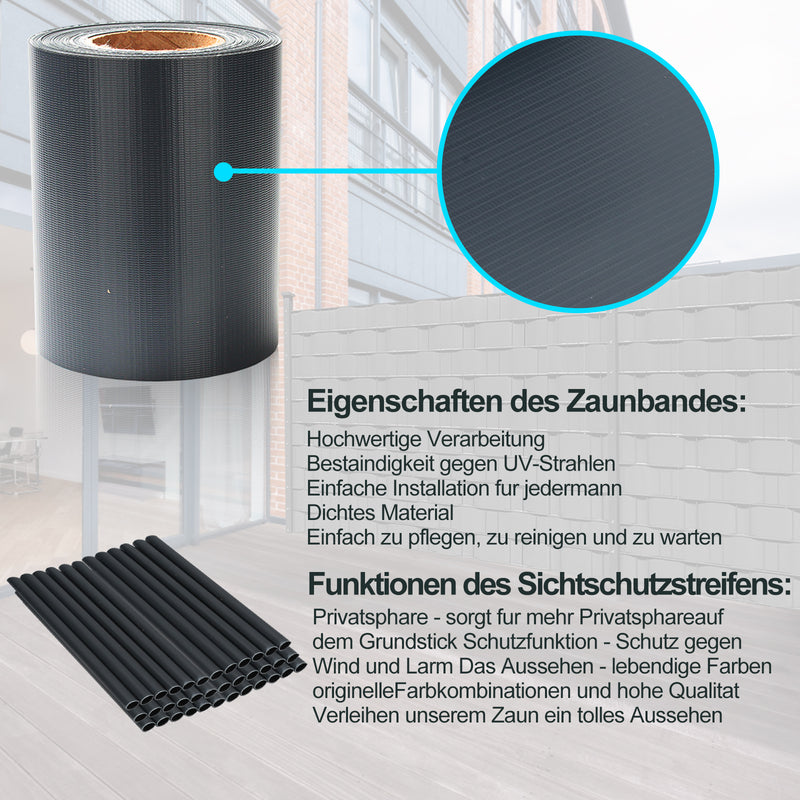 Sonnewelt Sichtschutzstreifen Sichtschutzfoli 35m