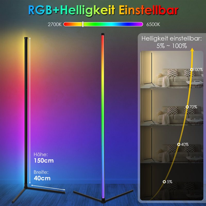 Sonnewelt Stehleuchte LED RGB Stehlampe Dimmbar 7W