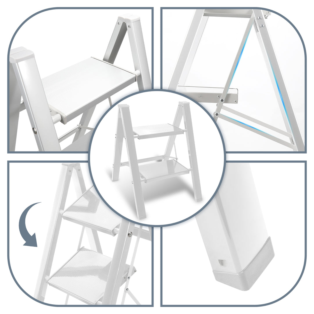 Sonnewelt Ladder Foldable Lightweight Aluminum 2/3/4 Steps