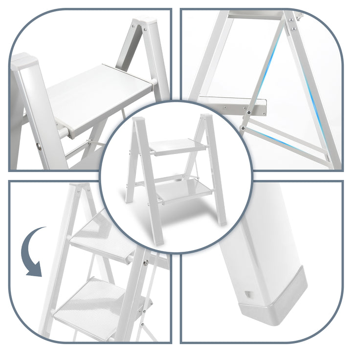 Sonnewelt Ladder Foldable Lightweight Aluminum 2/3/4 Steps