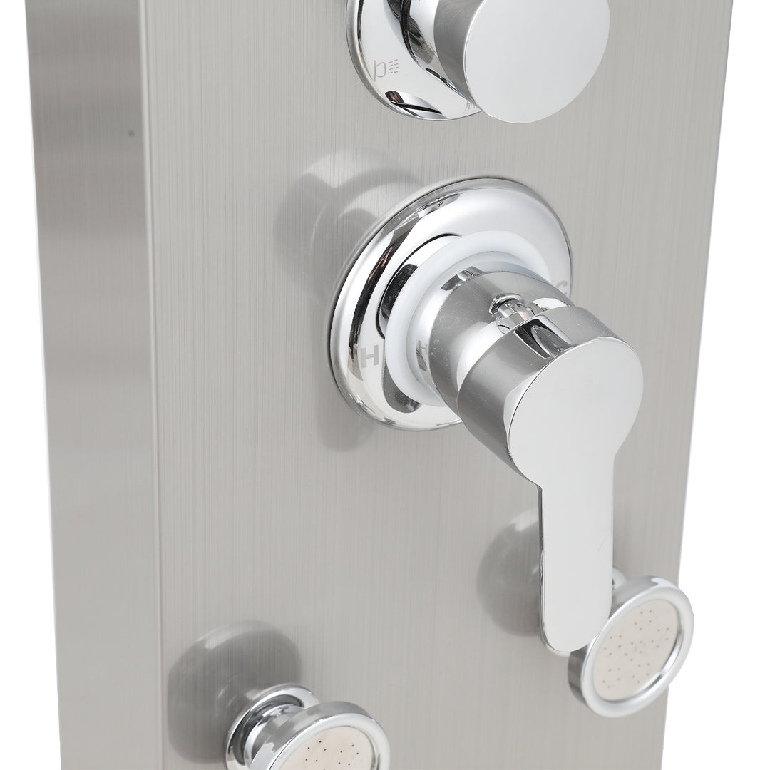 Sonnewelt Duschpaneel Wandduschpaneel 5 Funktionen Edelstahl Silber