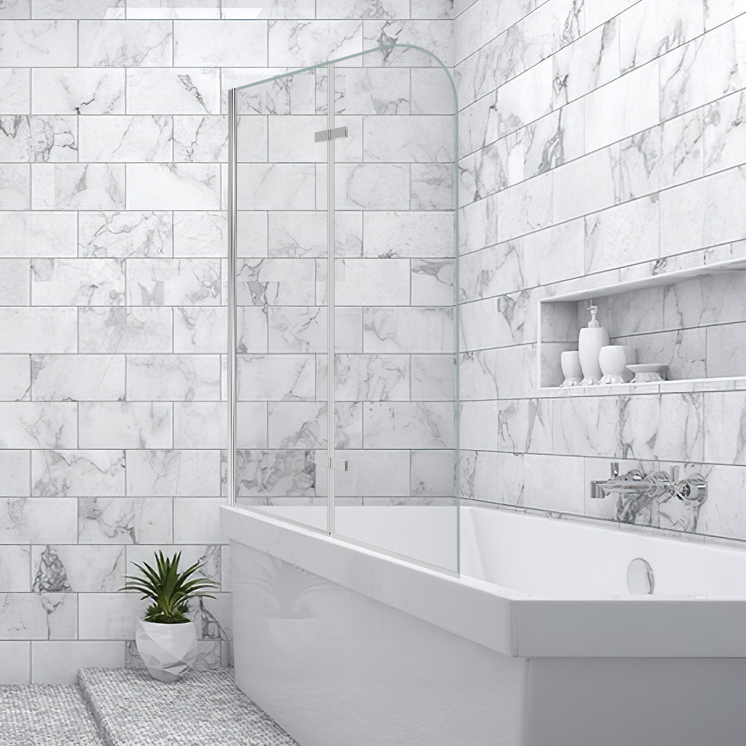 Sonnewelt shower wall for bathtub Foldable glass shower partition