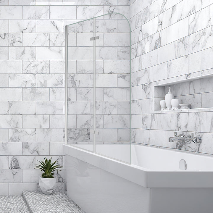 Sonnewelt shower wall for bathtub Foldable glass shower partition