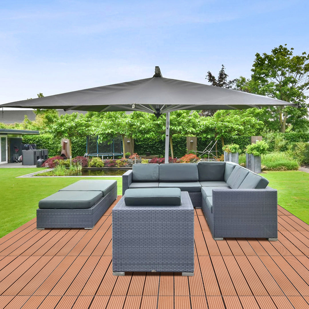 Sonnewelt WPC Terrassenfliesen 30x60cm 6er Set in Holzoptik
