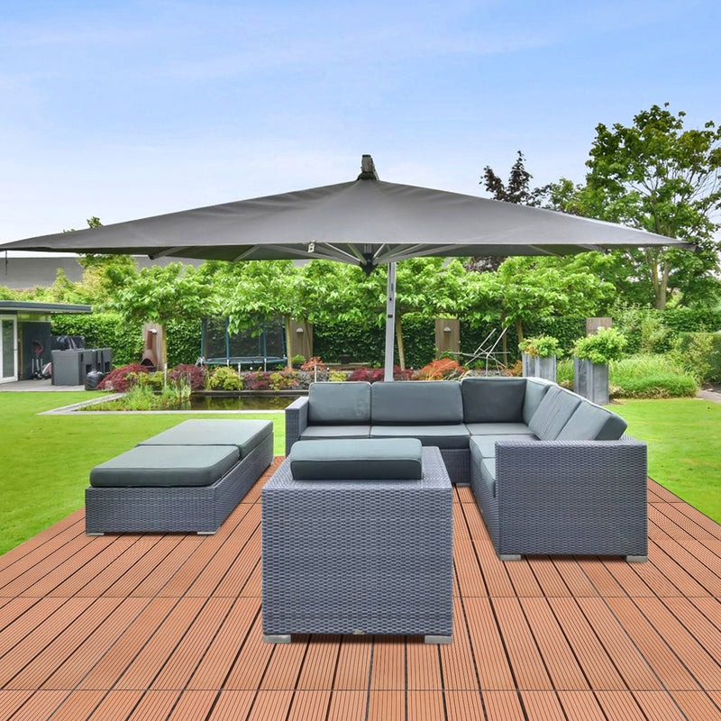 Sonnewelt WPC Terrassenfliesen 30x60cm 6er Set in Holzoptik