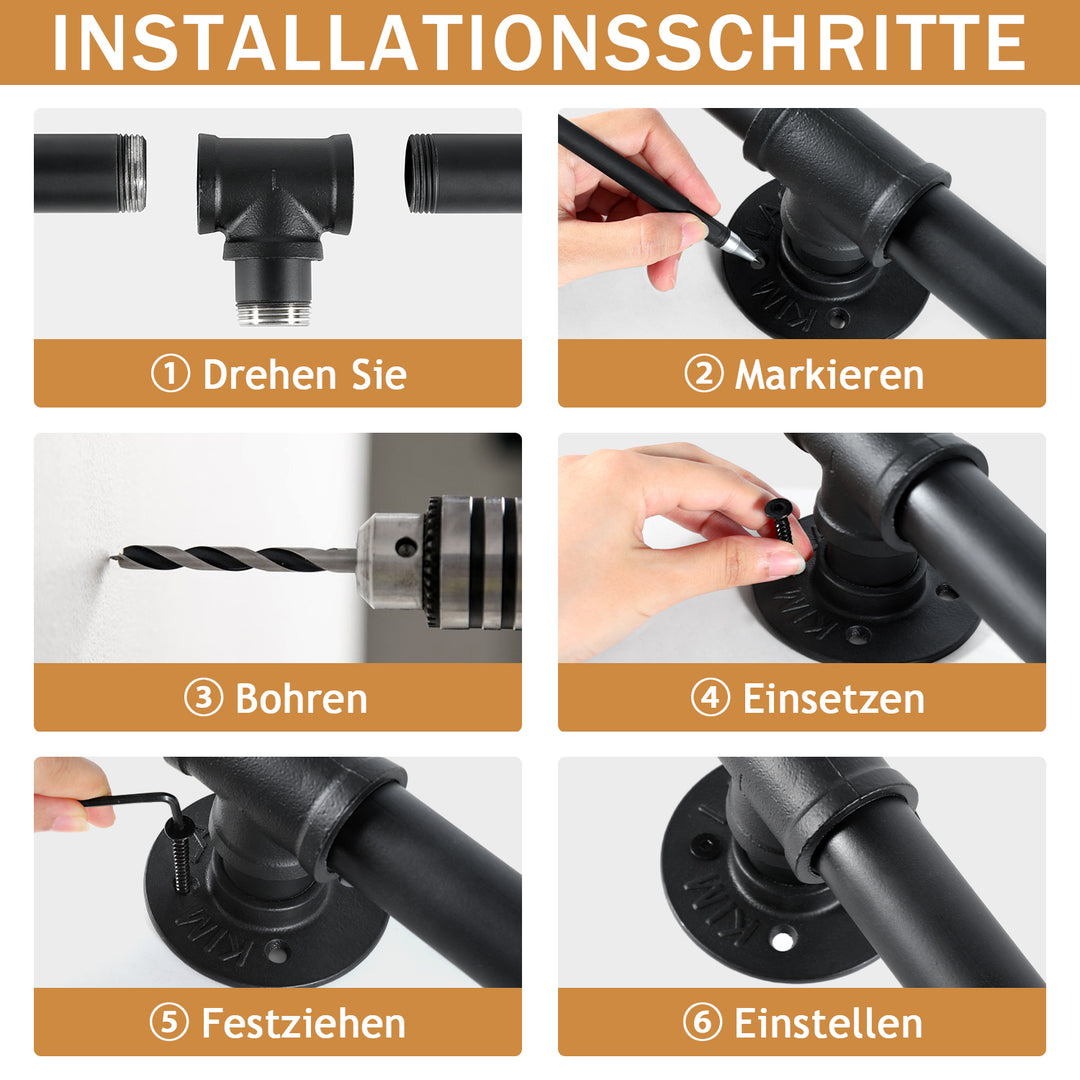 Sonnewelt Handlauf Treppe Edelstahl Handlauf Schwarz