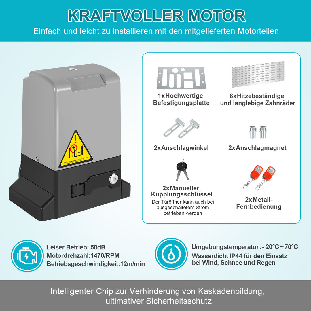 Sonnewelt Schiebetorantrieb Garagentoröffner 370W/550W/750W
