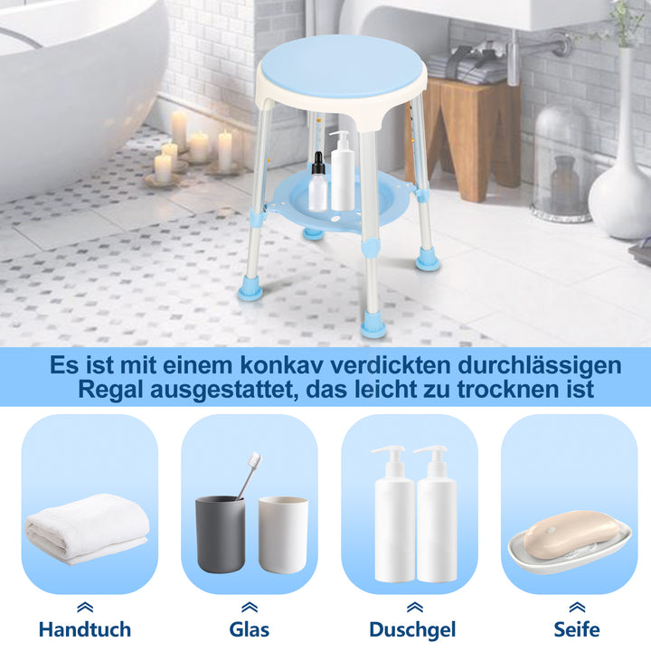 Sonnewelt shower stool 360° rotatable with pallets