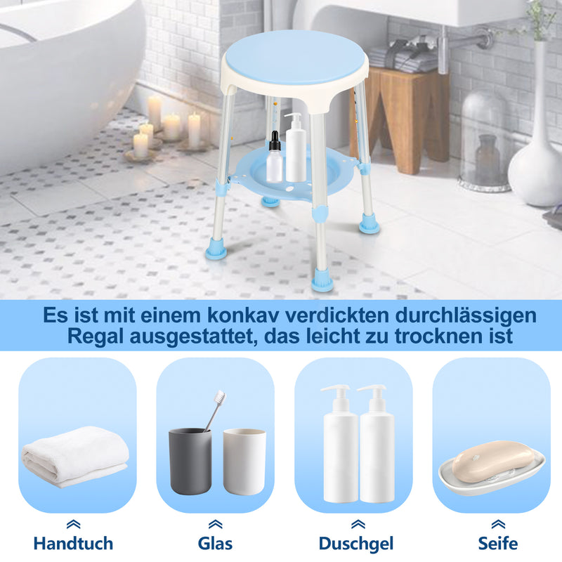 Sonnewelt Duschhocker 360°Drehbarer mit Paletten
