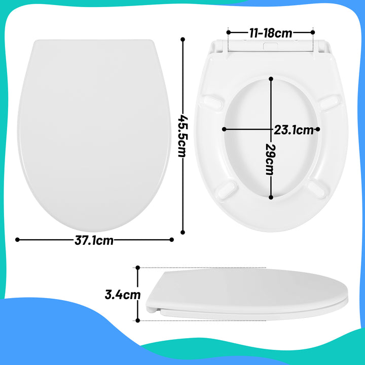 Sonnewelt Toilettendeckel WC Sitz mit Absenkautomatik O-Form