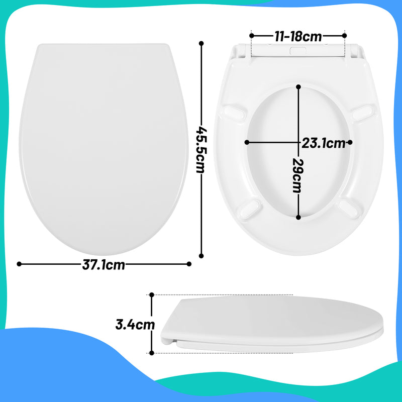 Sonnewelt Toilettendeckel WC Sitz mit Absenkautomatik O-Form