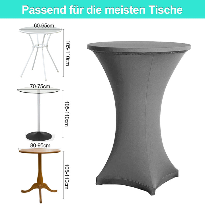 Sonnewelt Stehtischhusse Stretch Tischdecke Grau