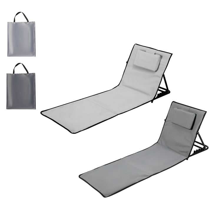 Sonnewelt Beach Loungers Portable Beach Mat with Adjustable 5-Level Height