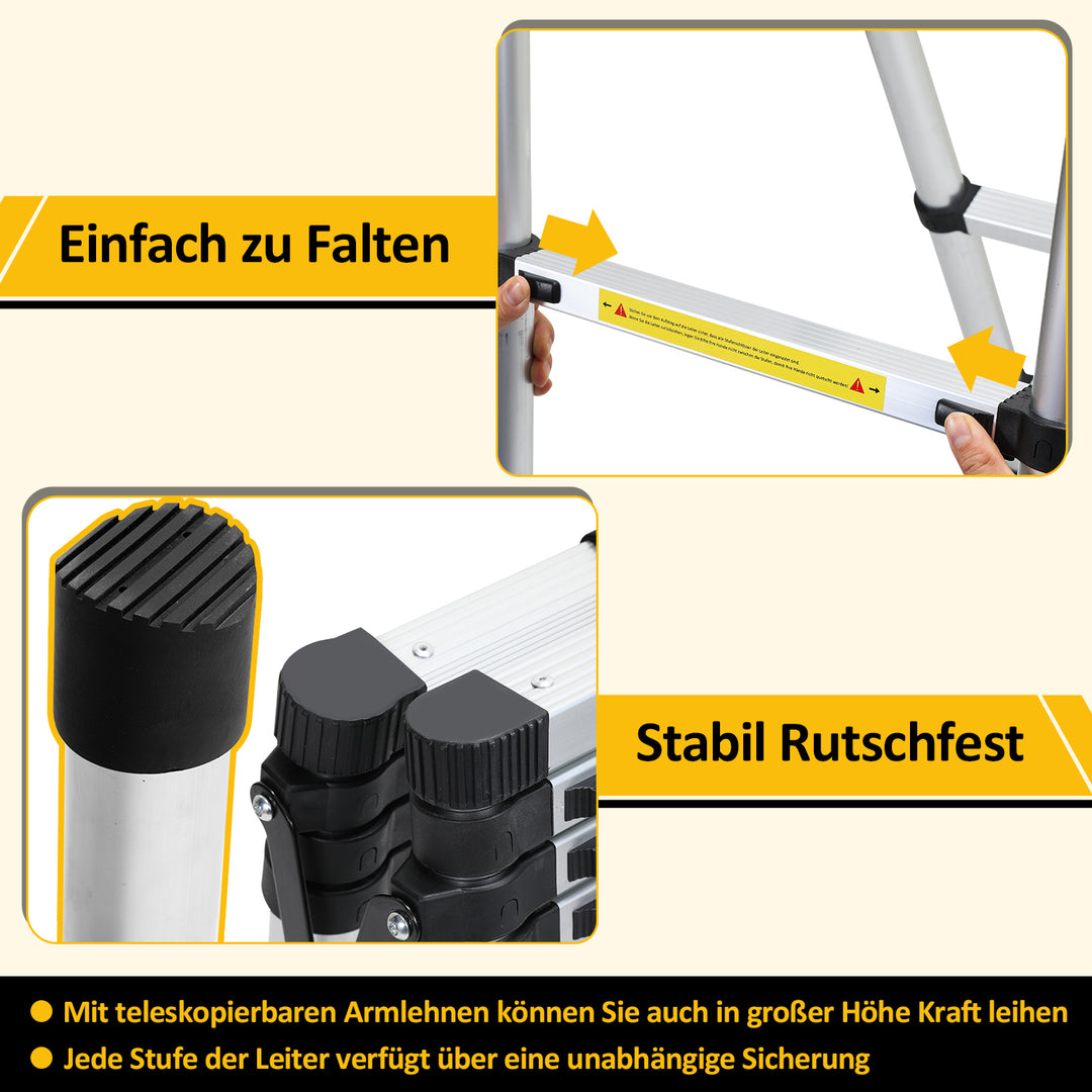 Sonnewelt telescopic ladder folding ladder A-frame