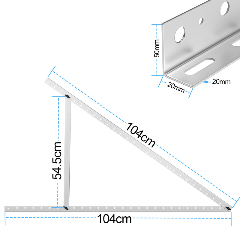 Sonnewelt Solarpanel PV Halterung 104cm 0°-90° 2/4 Stück