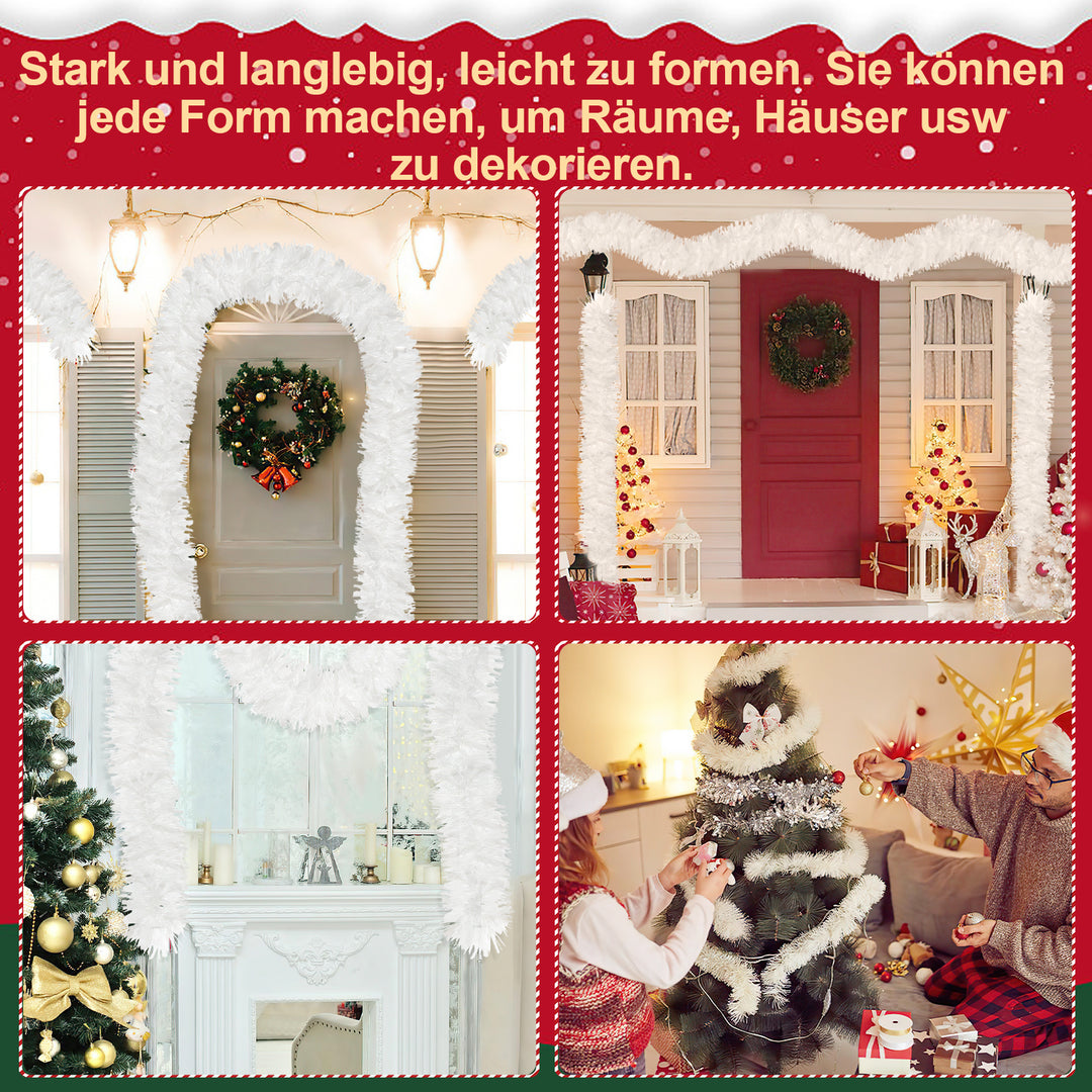 Sonnewelt Weihnachtsgirlande Girlande Weiß 2M 6 Stück