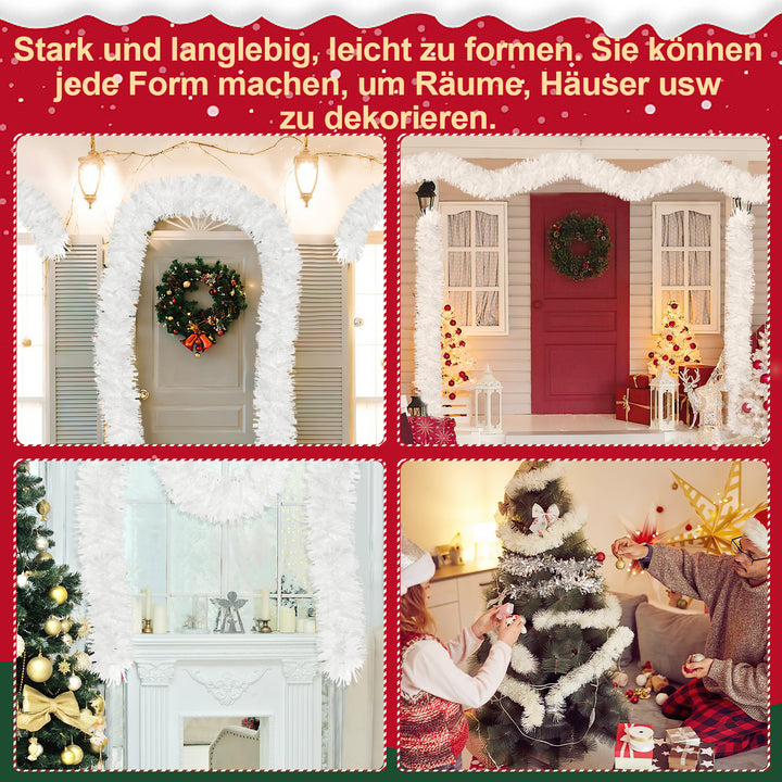 Sonnewelt Weihnachtsgirlande Girlande Weiß 2M 6 Stück