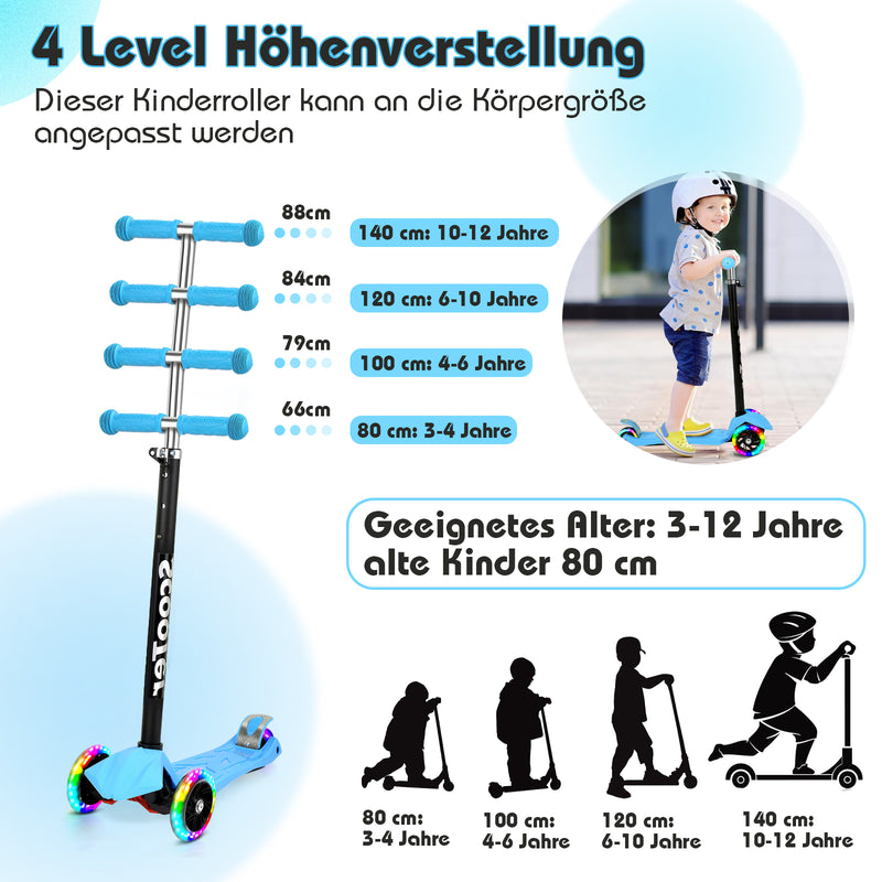 Sonnewelt Kinderroller Kinderscooter mit LED Räder