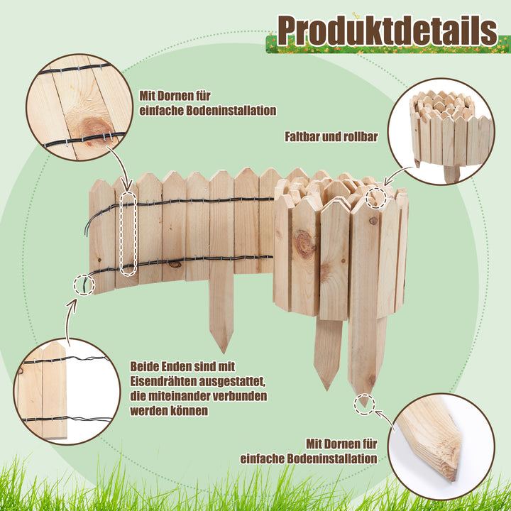 Sonnewelt Rasenkante Beeteinfassung Gartenzaun Holz