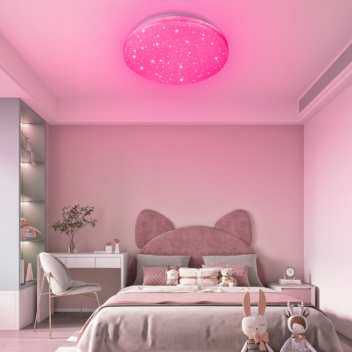 Sonnewelt 24W LED Deckenleuchte RGB mit Sternenhimmel-Effekt