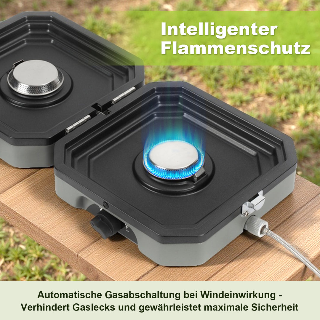 Sonnewelt Campingkocher 2-in-1 Gascampingherd Faltbarer
