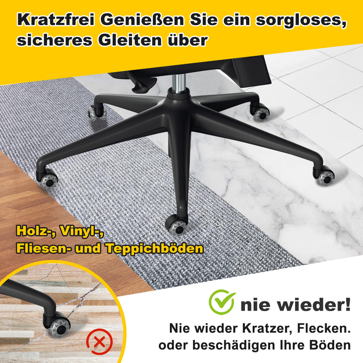 Sonnewelt 5 Stück BürostuhlRollen Drehstuhlrollen 10mm x 22mm