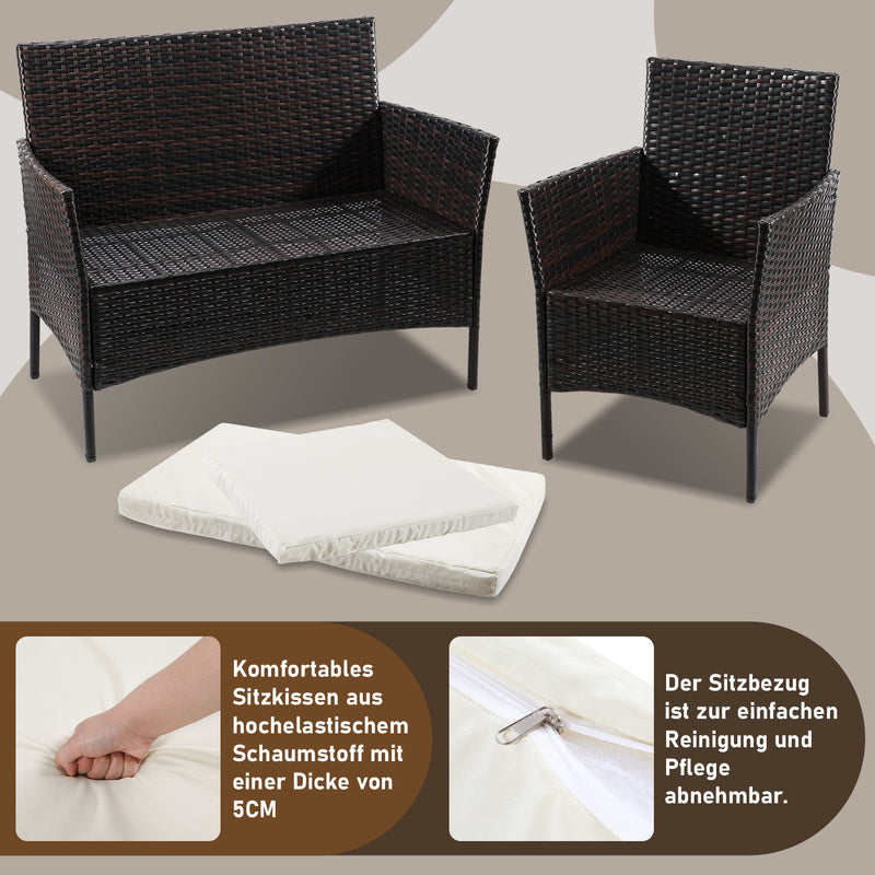 Sonnewelt Polyrattan Sitzgruppe Gartenmöbel Set