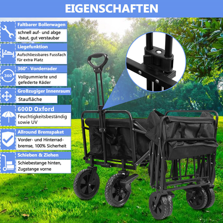 Sonnewelt handcart foldable transport cart 100kg load capacity