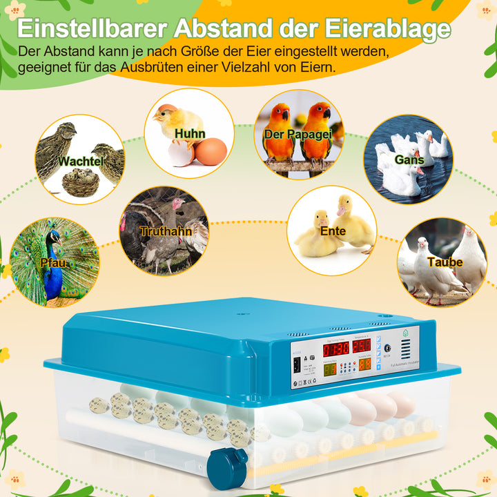 Sonnewelt Brutautomat Vollautomatisch Inkubator für Hühner 64 Eier