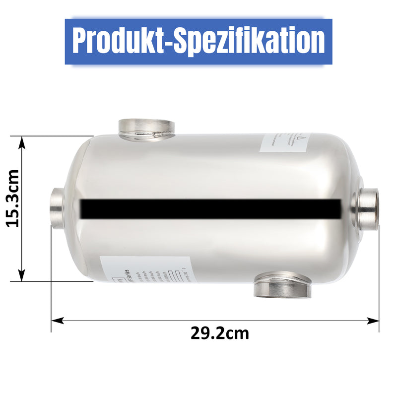 Sonnewelt Schwimmbad Wärmetauscher Edelstahl 28KW/60KW