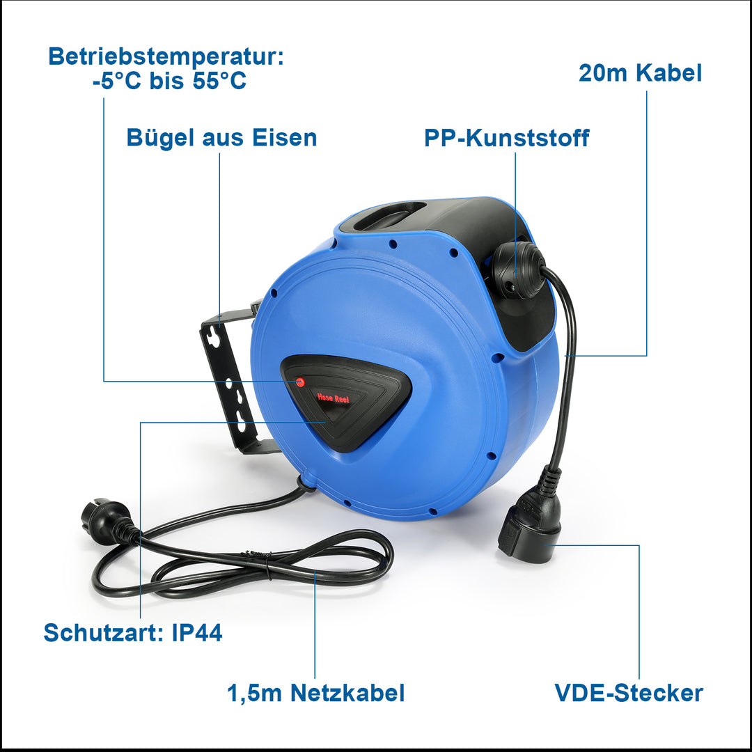 Sonnewelt Automatic Cable Reel 20m One Plug/With Three Plugs