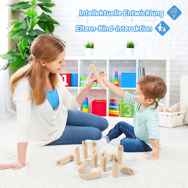 Sonnewelt Finnisches Wurfspiel Kubb Wikingerspiel Naturholz