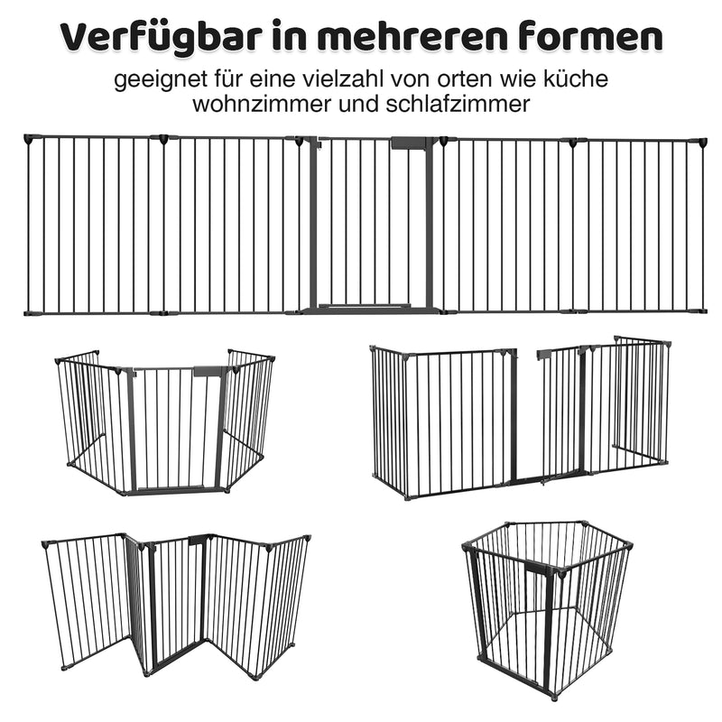 Sonnewelt Kaminschutzgitter mit Tür 310cm Metall Ofenschutzgitter