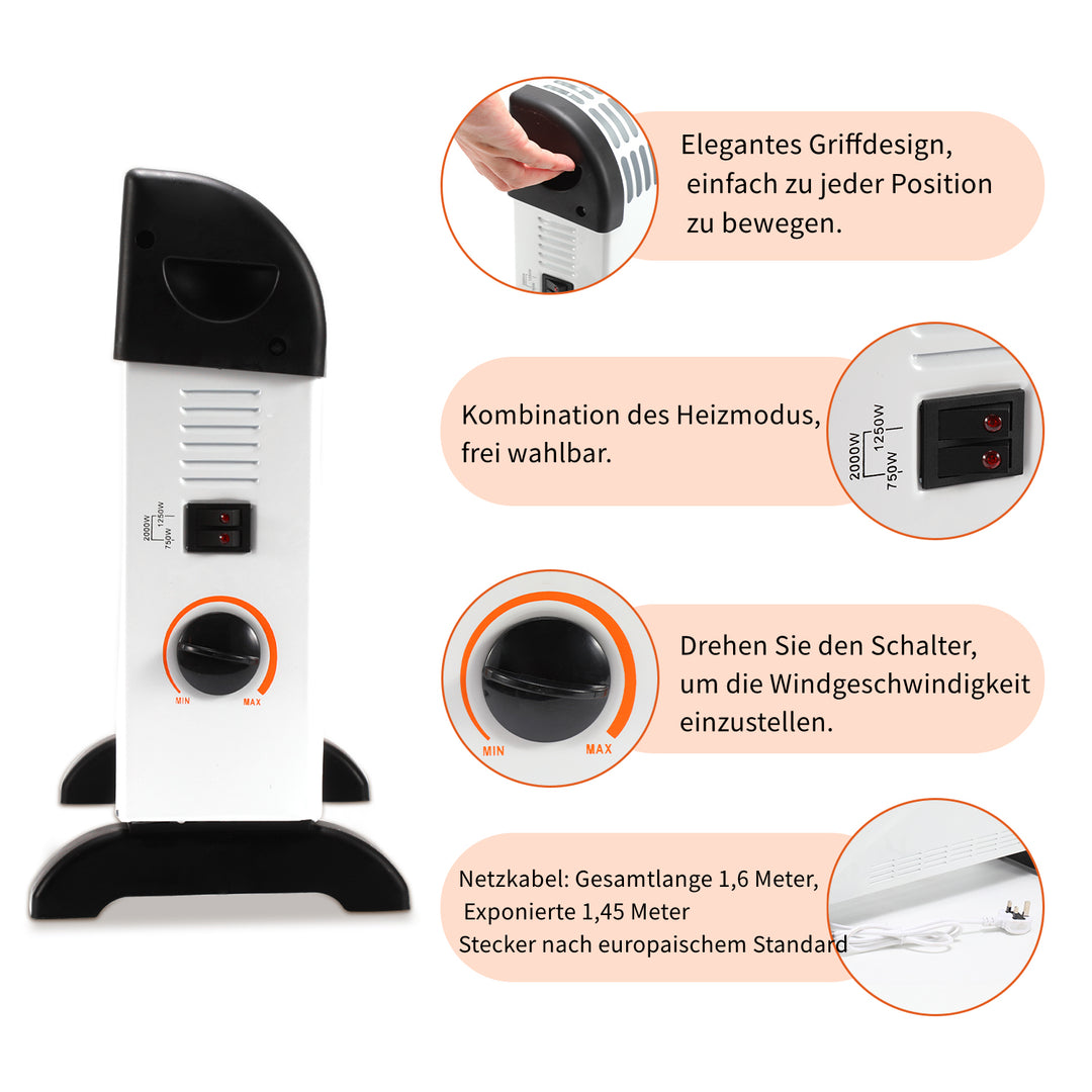 Sonnewelt Elektroheizung Konvektor Heizgerät 2000W