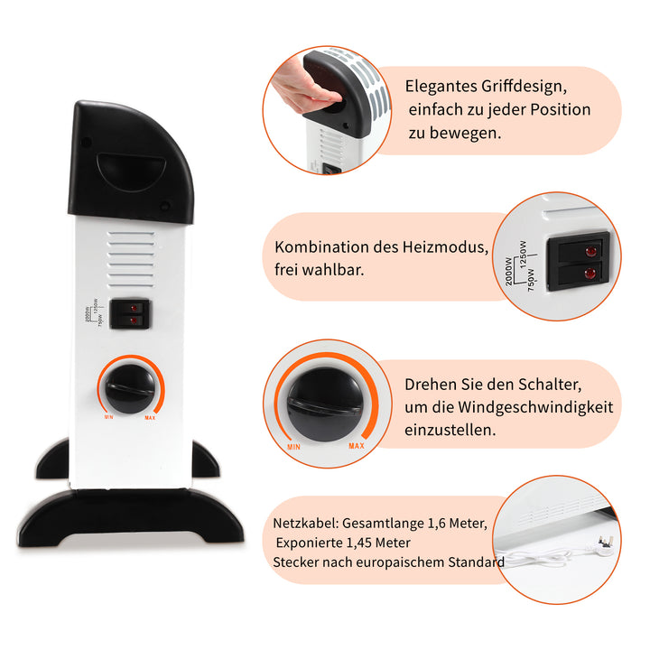 Sonnewelt Elektroheizung Konvektor Heizgerät 2000W